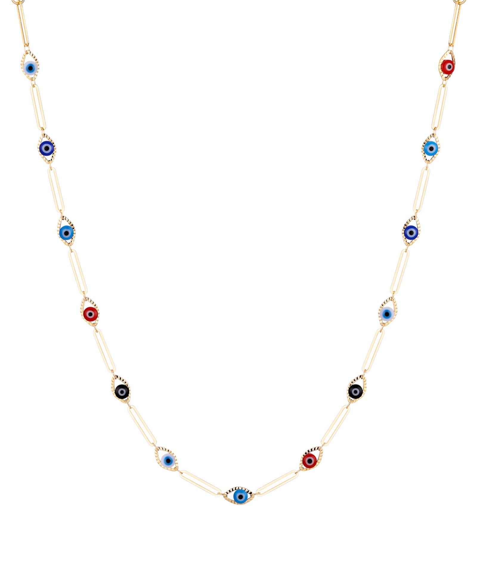 Ожерелье Unwritten Multi Color Evil Eye Paperclip