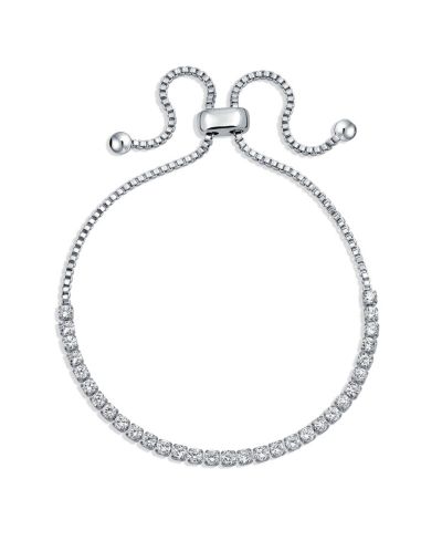 Bling Jewelry Classic Cocktail CZ Slide Bolo Tennis Bracelet Rose Gold Plated Adjustable