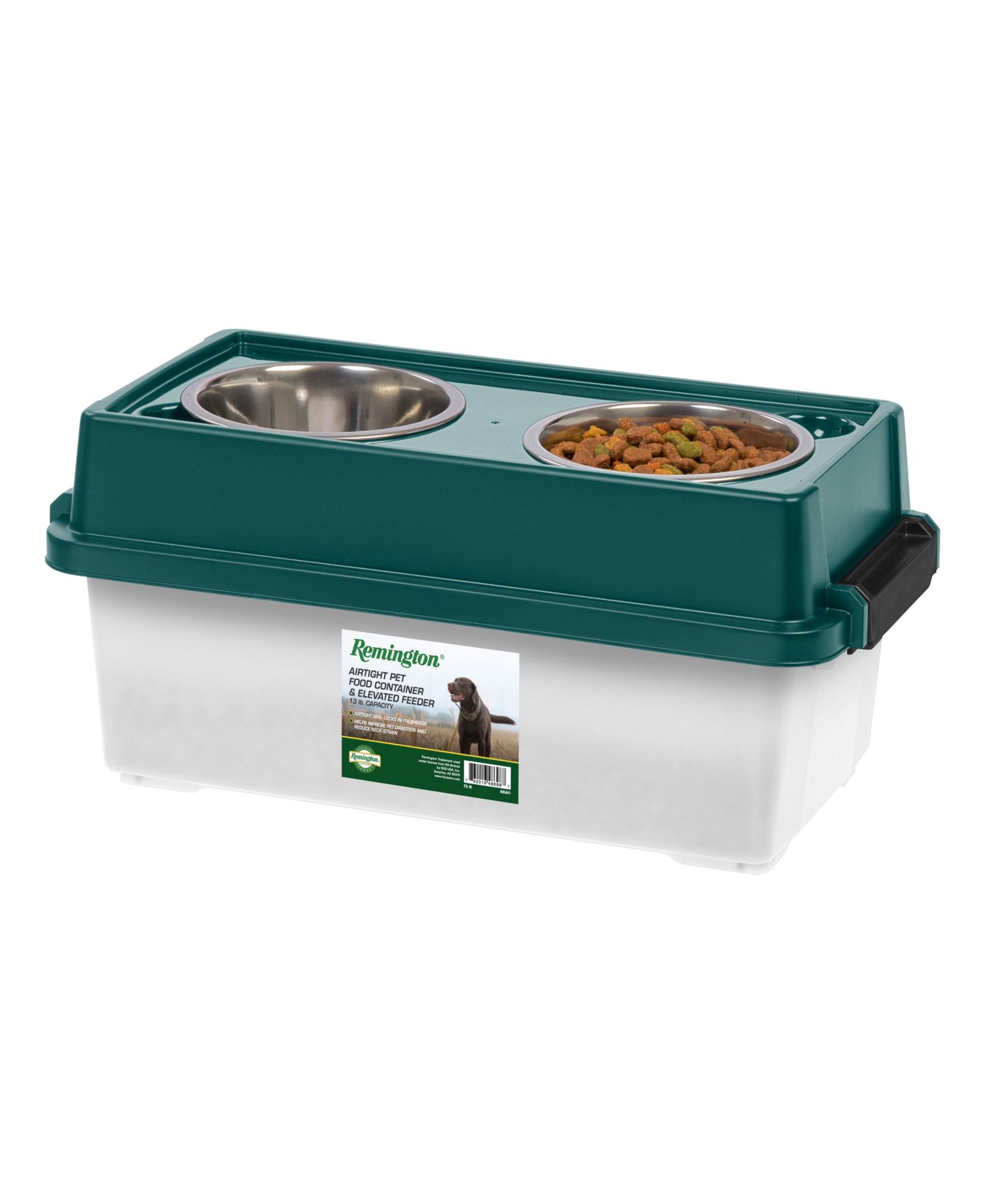 Remington миска для собаки 13 Lbs/12 Qt с контейнером для корма, зеленая