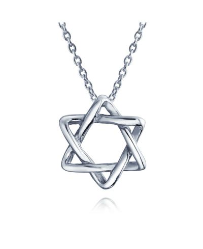 Bling Jewelry Intertwined Magen Star of David Pendant Necklace .925 Sterling Silver
