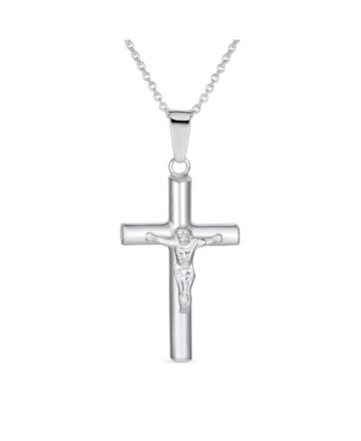 Bling Jewelry Religious Traditional Jesus Crucifix Cross Necklace .925 Sterling Silver