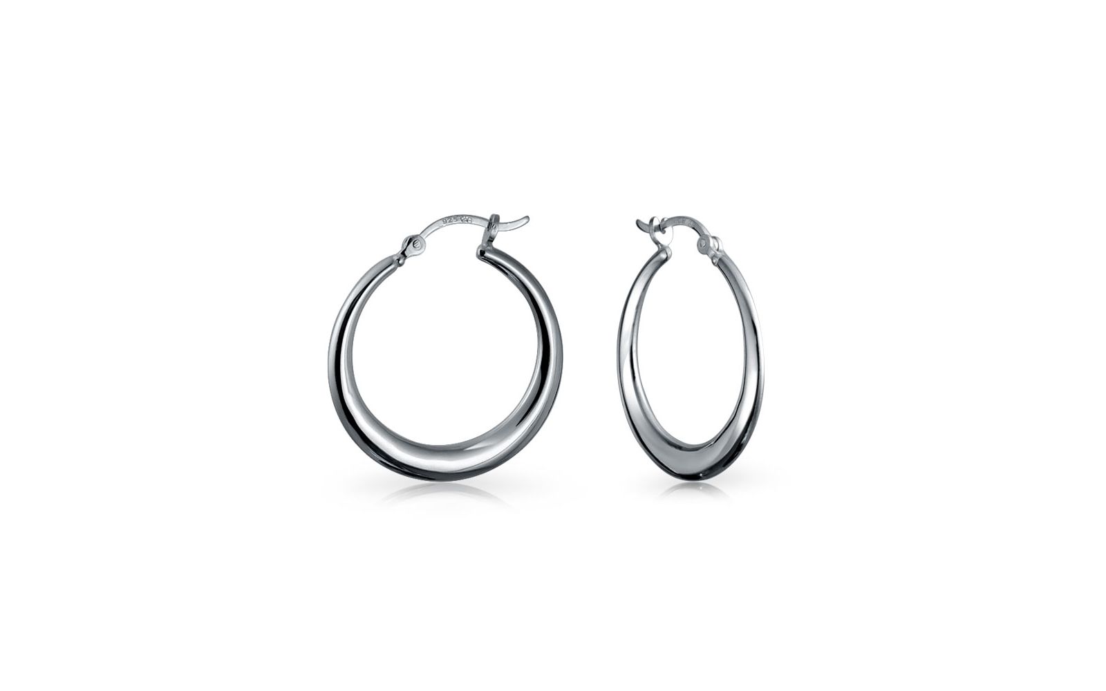 Средние серьги-кольца с утолщенным профилем Bling Jewelry, серебро 925 пробы