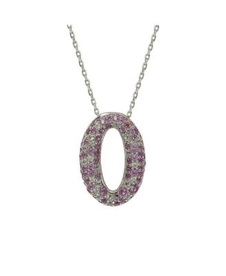 Ожерелье-кулон Suzy Levian New York с розовыми и белыми сапфирами из стерлингового серебра