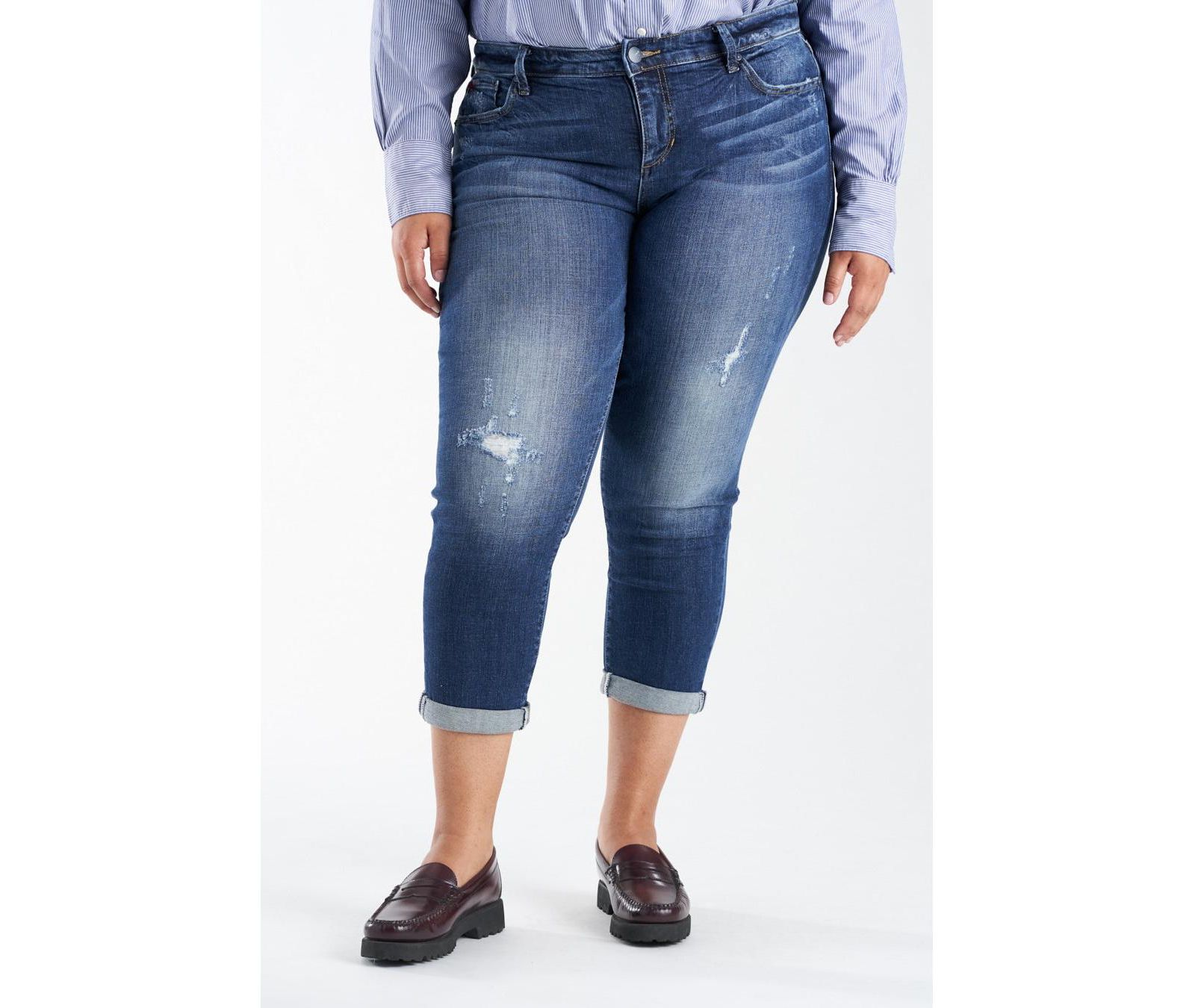 SLINK Jeans Plus Size Denim Mid Rise Boyfriend Jeans