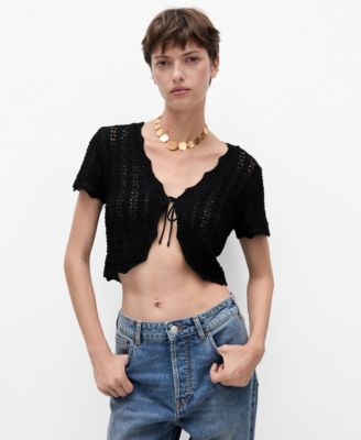 Mango Women's Bow Detail Knitted Cardigan