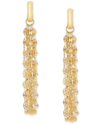 Серьги-подвески Mirror Chain Multi-Strand Linear в золоте 10k