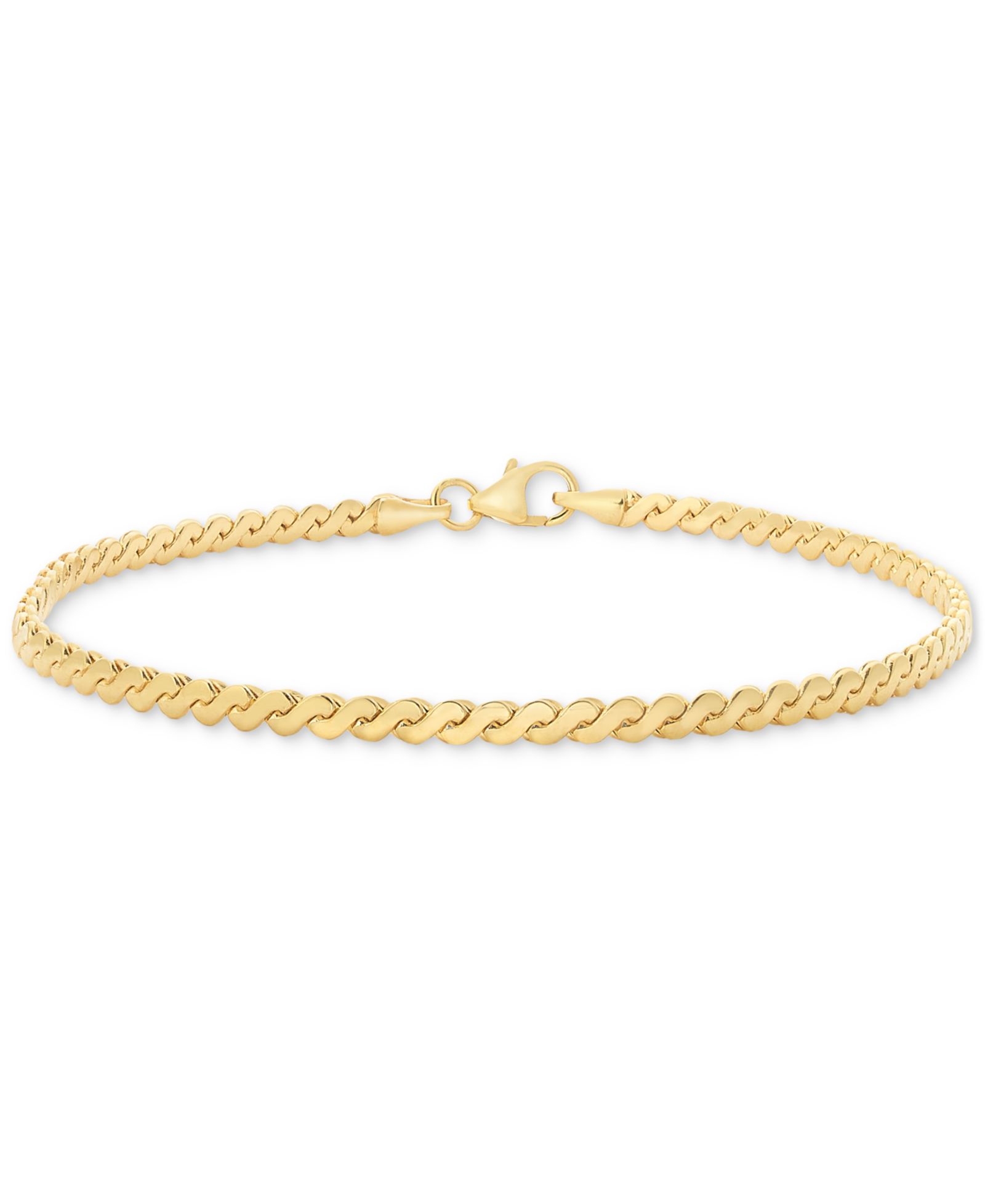 Золотой браслет с звеньями Serpentine 14k Gold