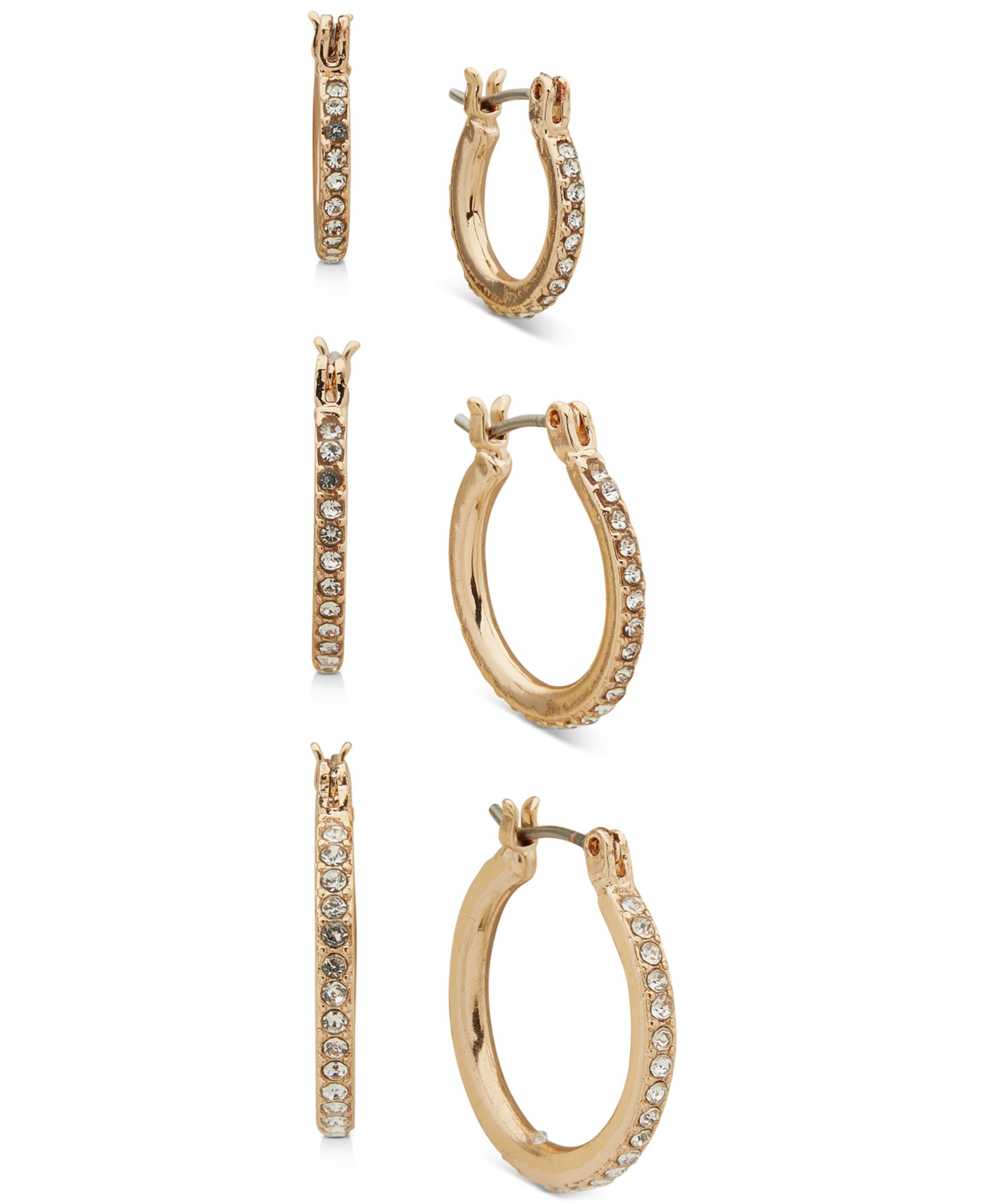 Anne Klein 3-Pc. Set Pavé Hoop Earrings