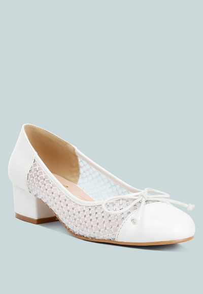 London Rag Women's Tudum Rhinestone Detail Mesh Ballerinas