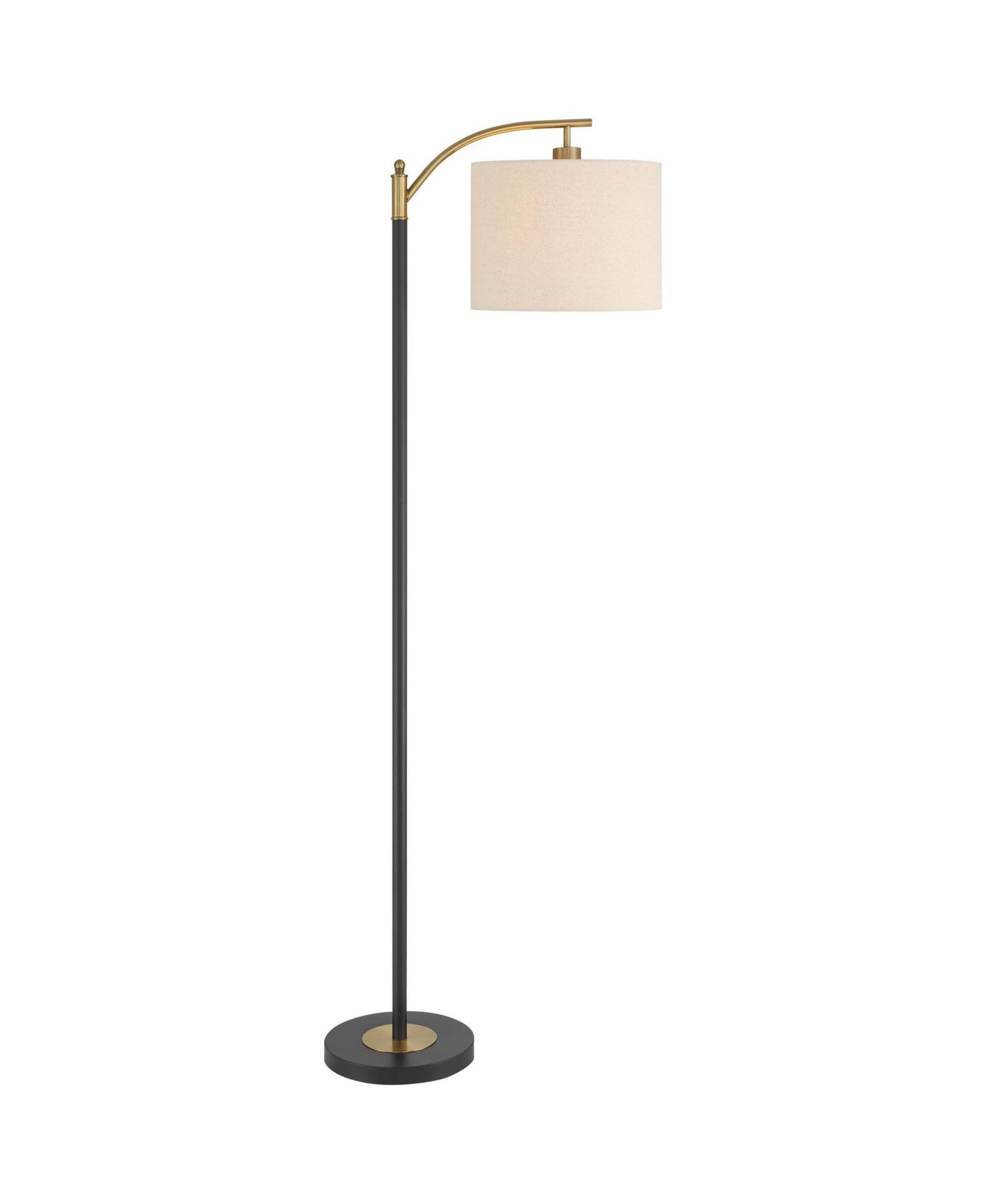 360 Lighting 61 1/2" Tall Metal Rayna Mid Century Modern Down Bridge Floor Lamp with Linen Drum Shade