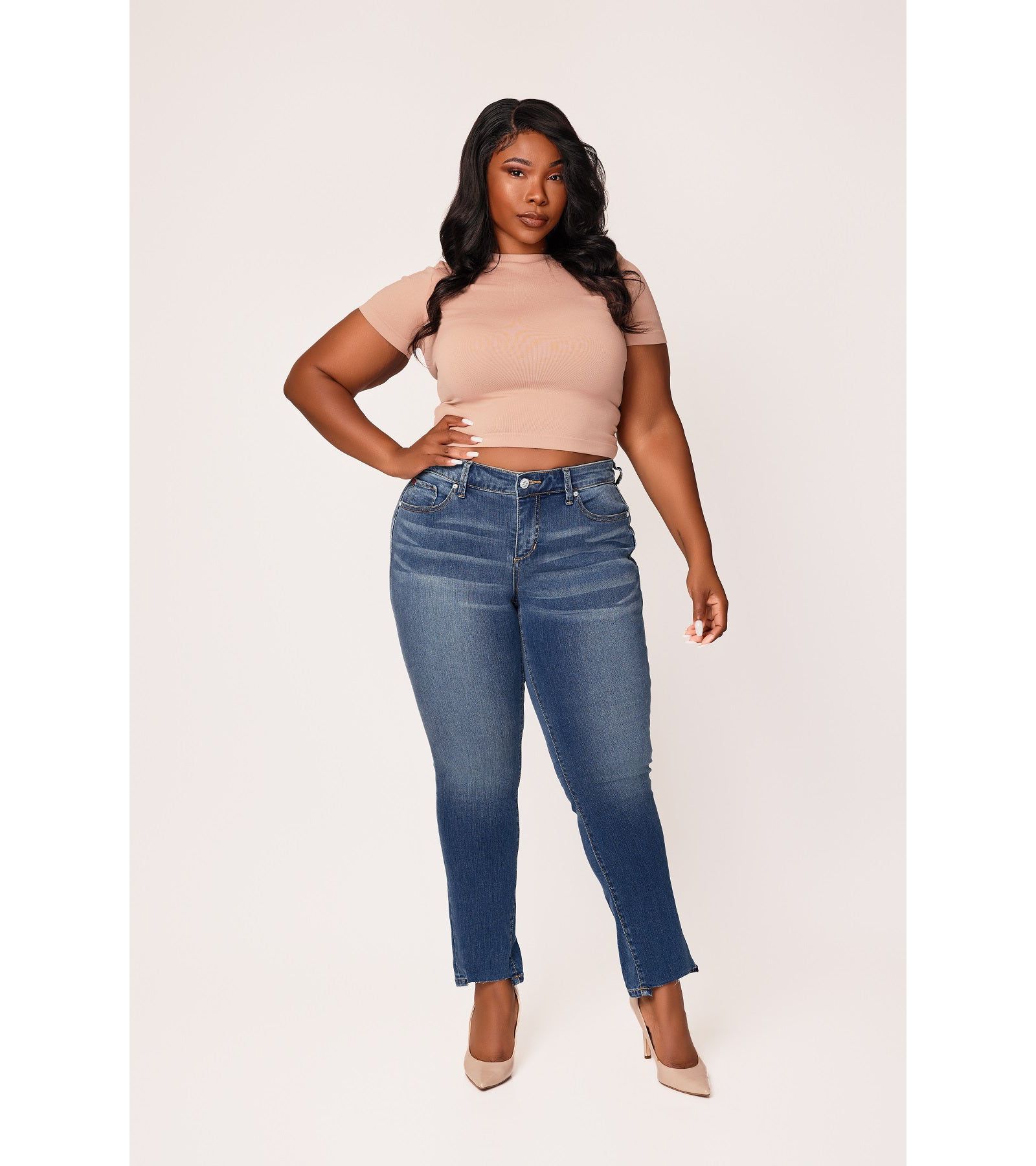 SLINK Jeans Plus Size джинсы Slim Denim с высокой посадкой 30" Inseam