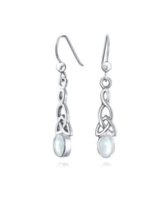 Bling Jewelry Amethyst Celtic Knot Dangle Earrings Sterling Silver Fish Hook
