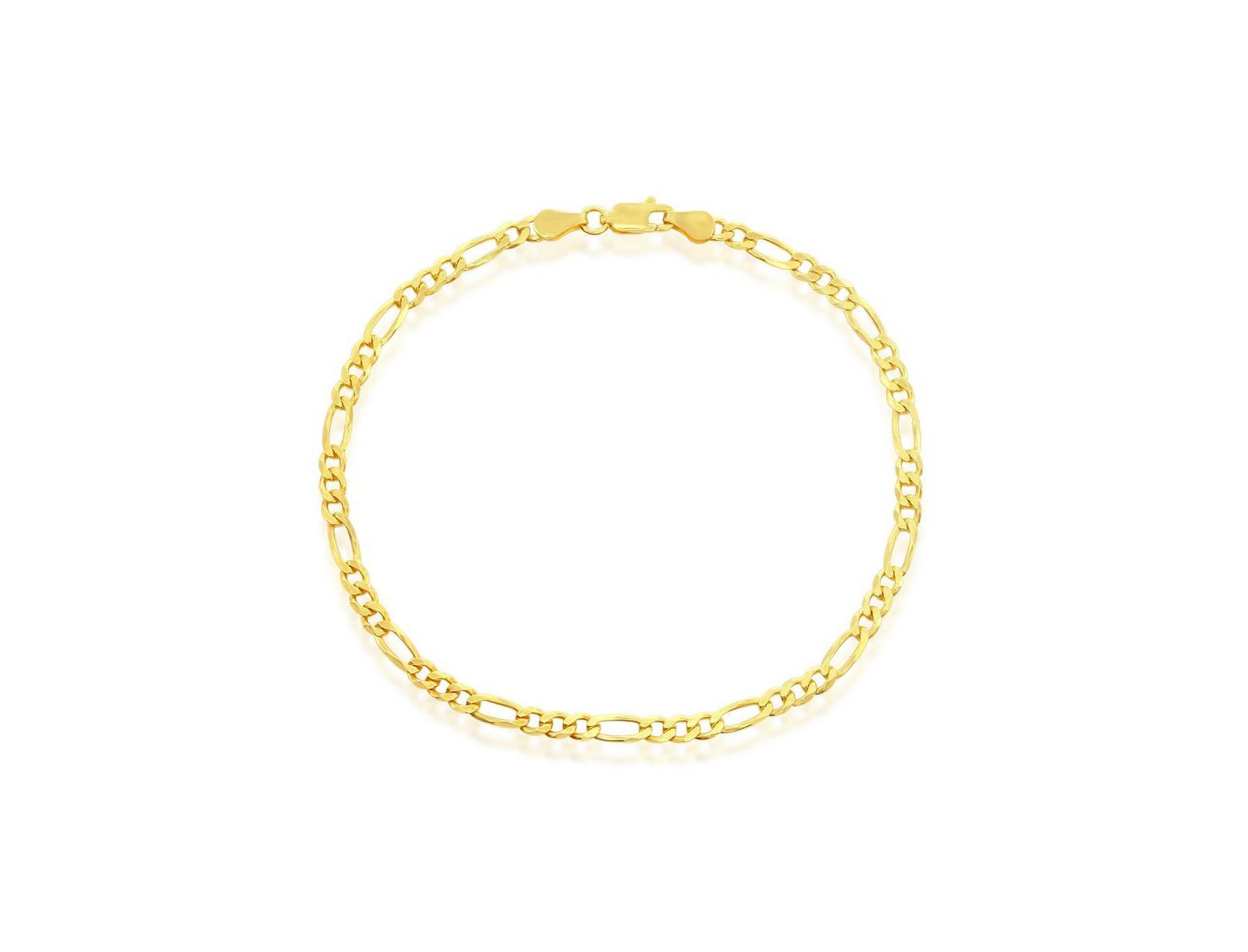 Simona Sterling Silver 3.5mm Figaro Anklet - Gold Plated