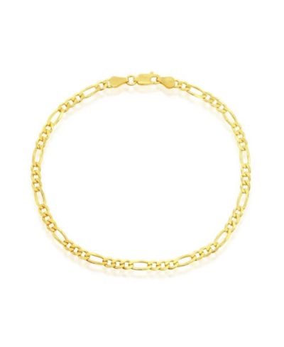 Simona Sterling Silver 3.5mm Figaro Anklet - Gold Plated