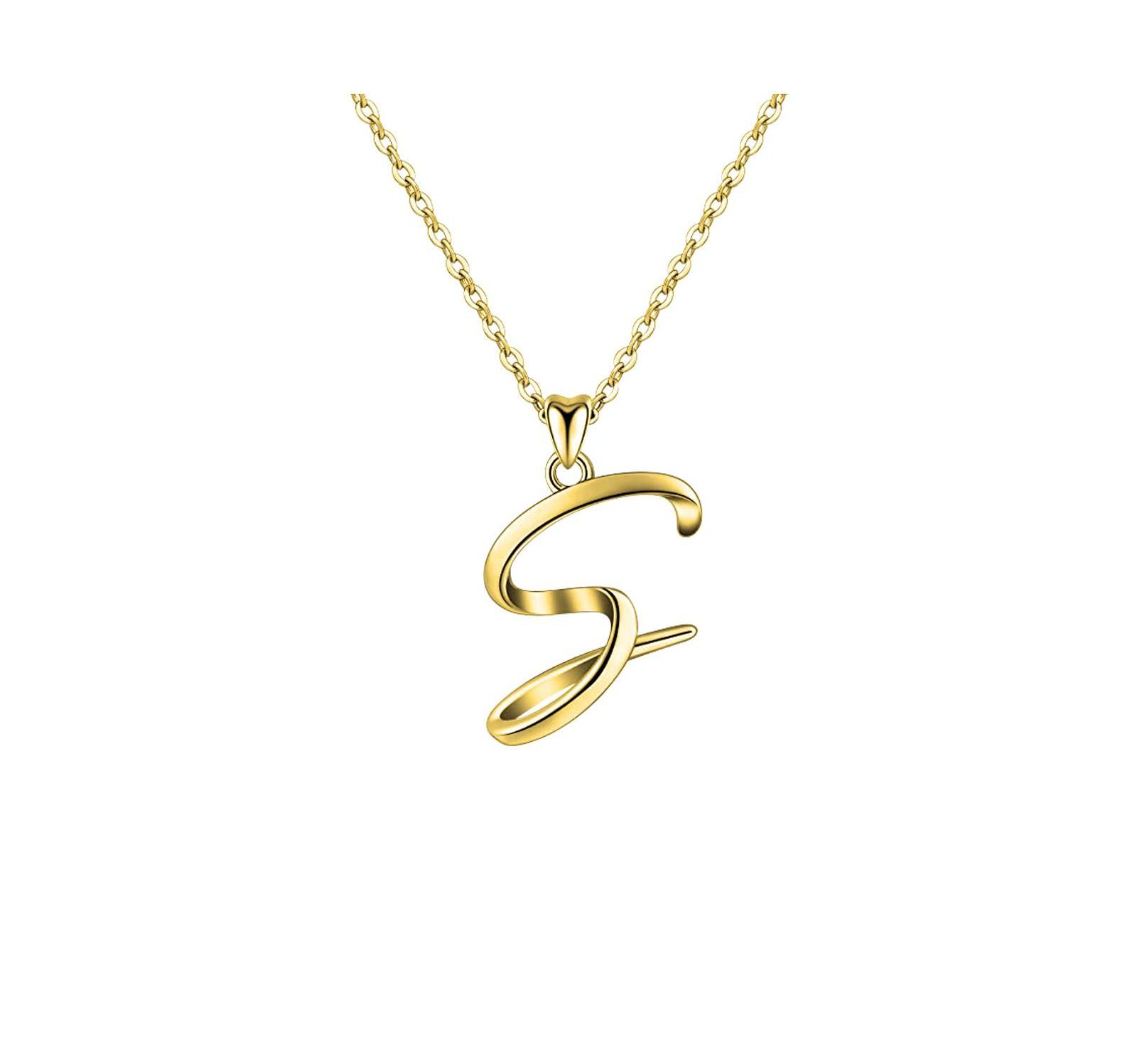 GiGiGirl 14K Gold-Plated Twisted Initial Statement Necklace
