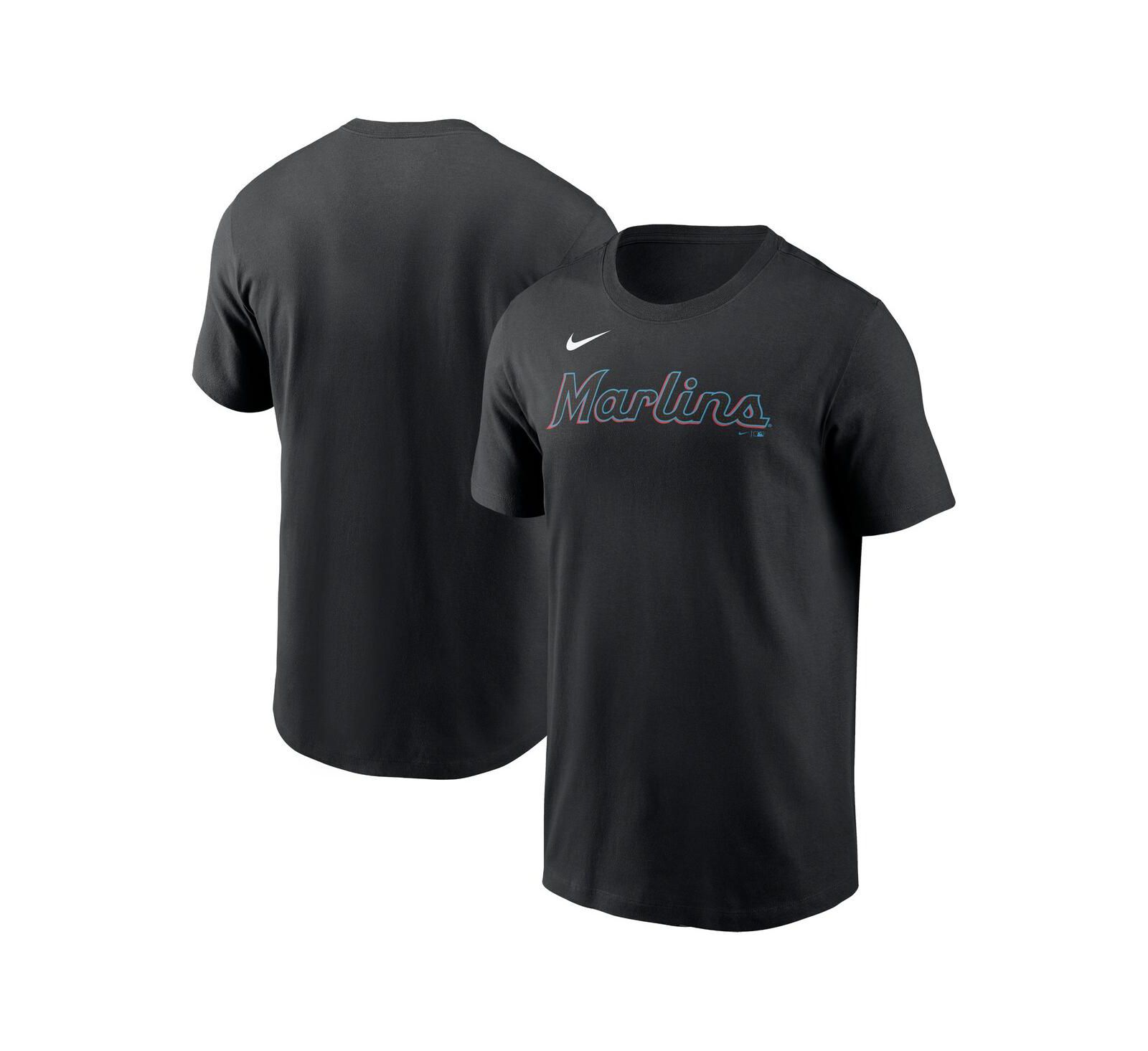 Мужская футболка Nike Black Miami Marlins Fuse Wordmark