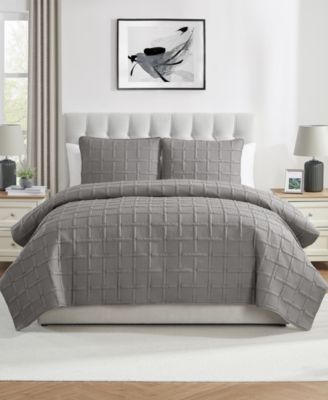 VCNY Home Solid Square 3-Piece Quilt Set, King