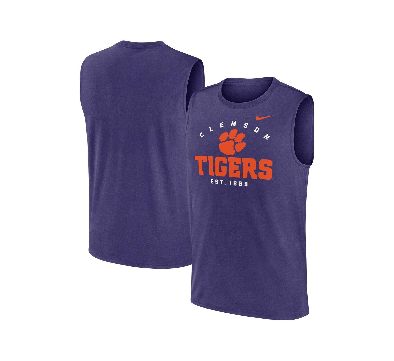 Nike Men's Purple Clemson Tigers Primetime Legend Lock Up Performance Muscle Tank Top