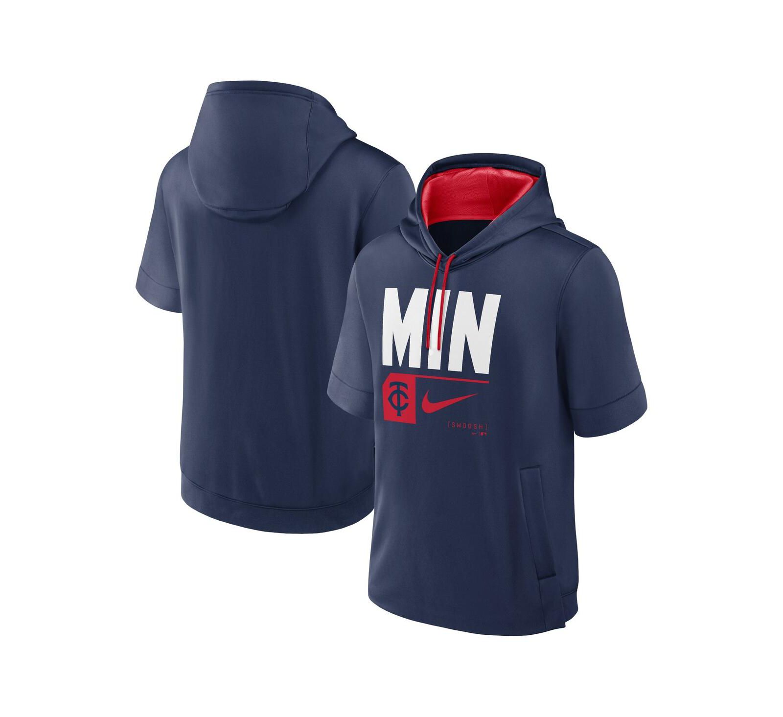 Мужское худи Nike Minnesota Twins Tri Code Lockup Short Sleeve Pullover темно-синее