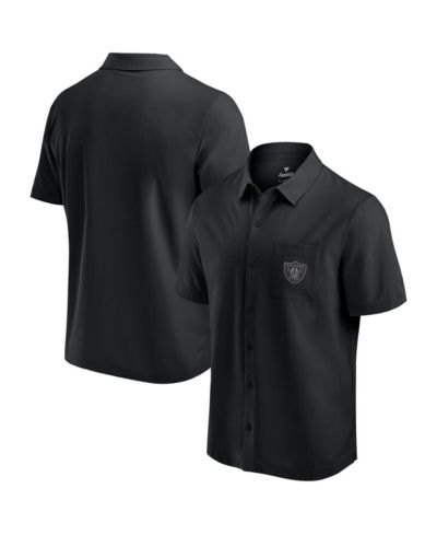 Мужская рубашка Fanatics Black Las Vegas Raiders Front Office Button-Up T-Shirt