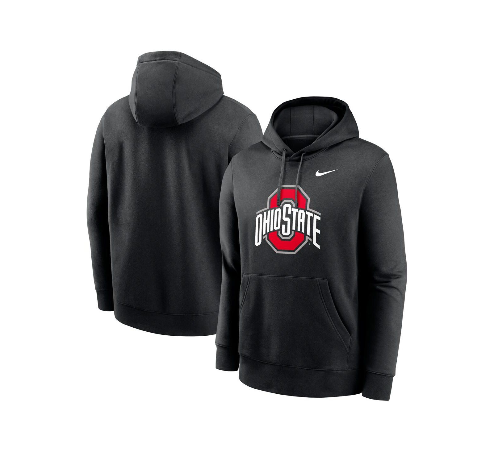 Мужская толстовка Nike Ohio State Buckeyes Primetime Evergreen Club Fleece Pullover Hoodie, Black