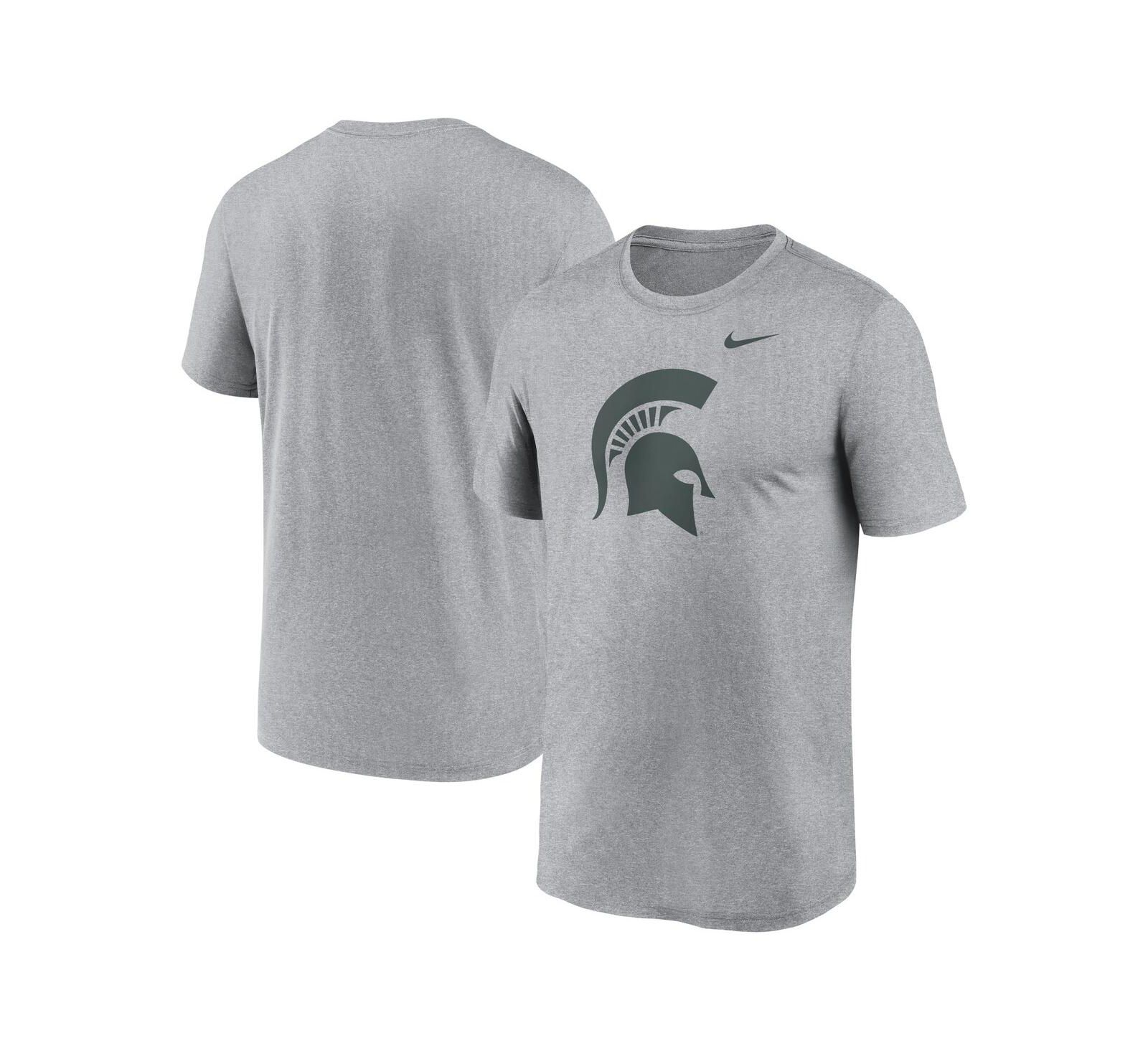 Nike Мужская футболка Heather Gray Michigan State Spartans Primetime Legend Logo