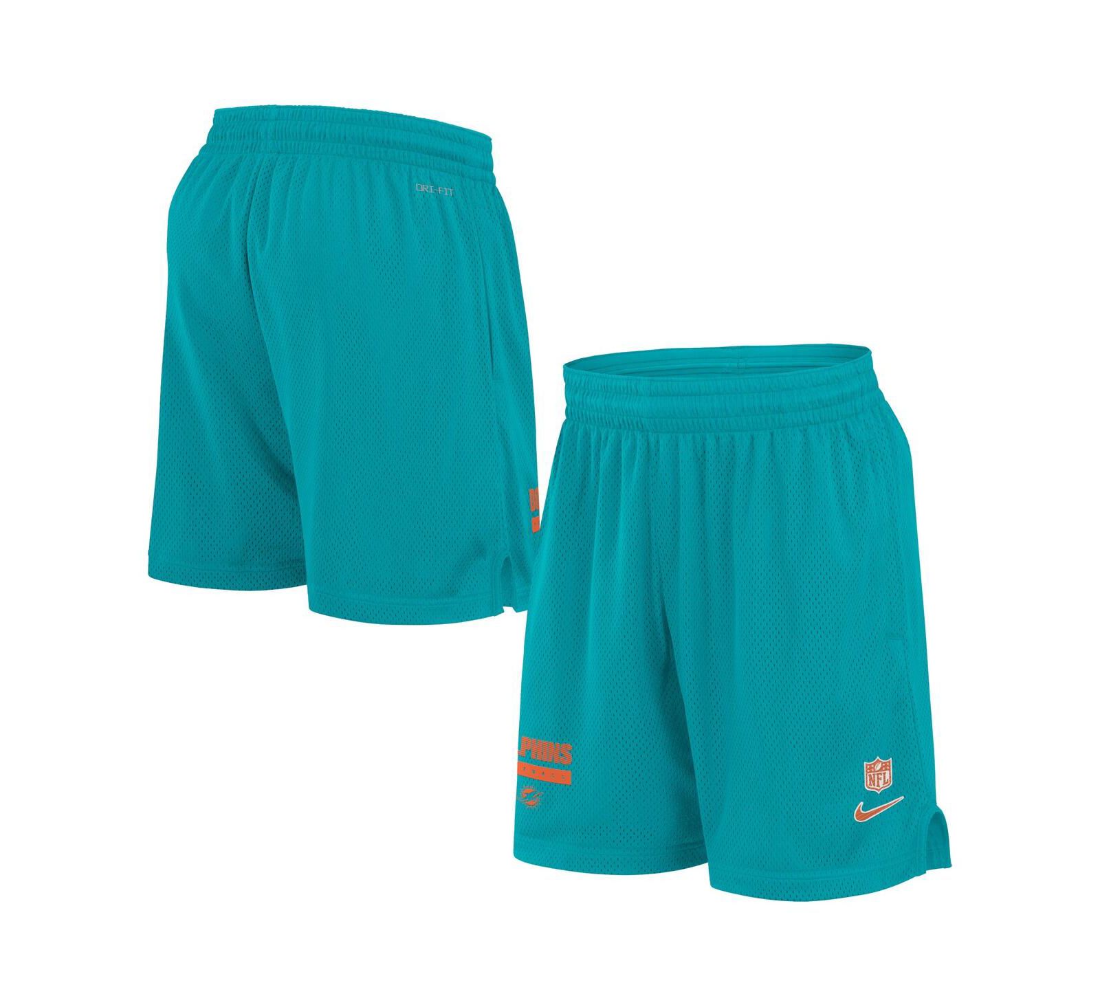 Nike Men's Aqua Miami Dolphins 2024 Sideline Performance Mesh Shorts