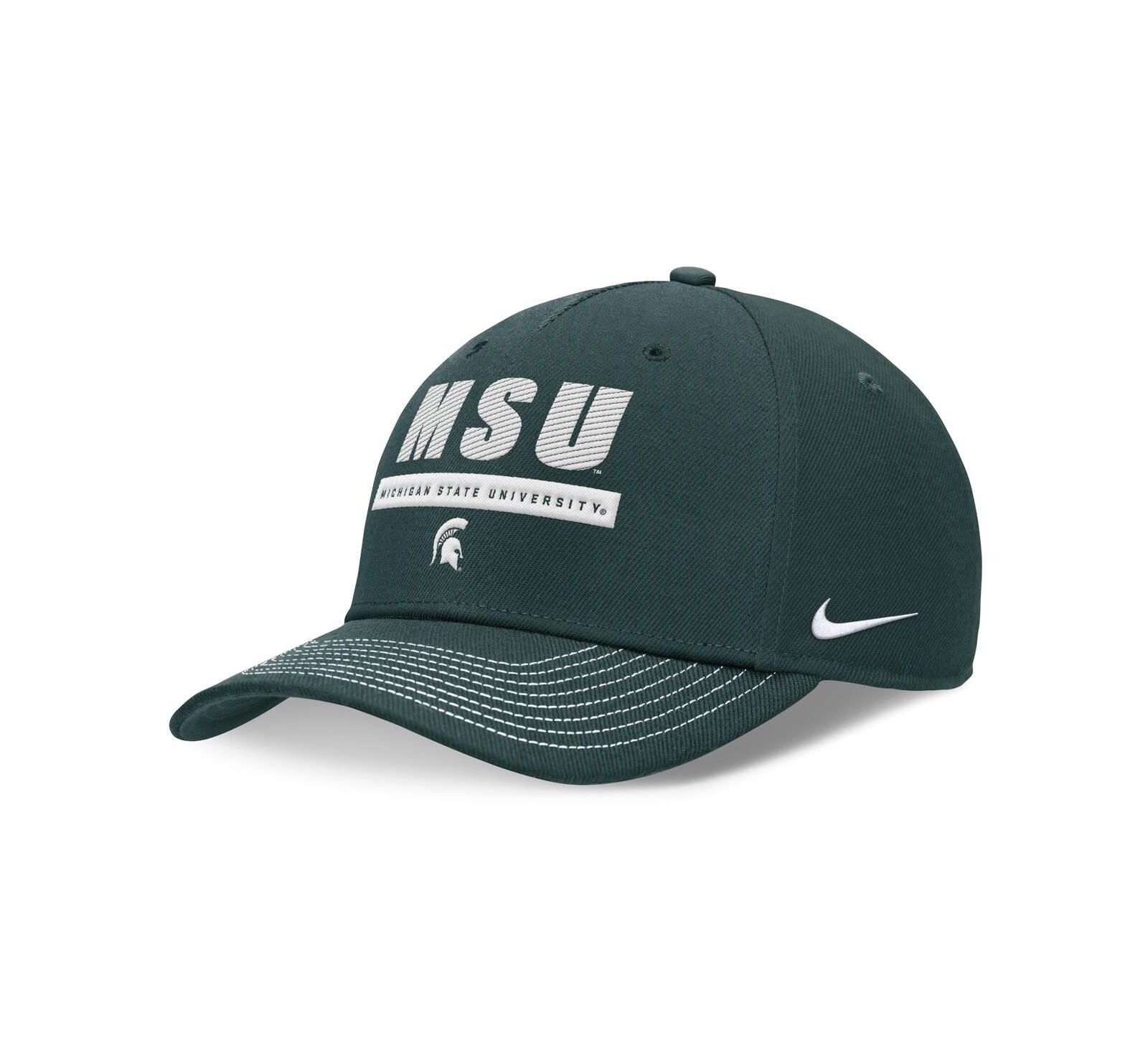 Кепка Nike Michigan State Spartans 2024 Sideline Adjustable, зеленая, для мужчин и женщин