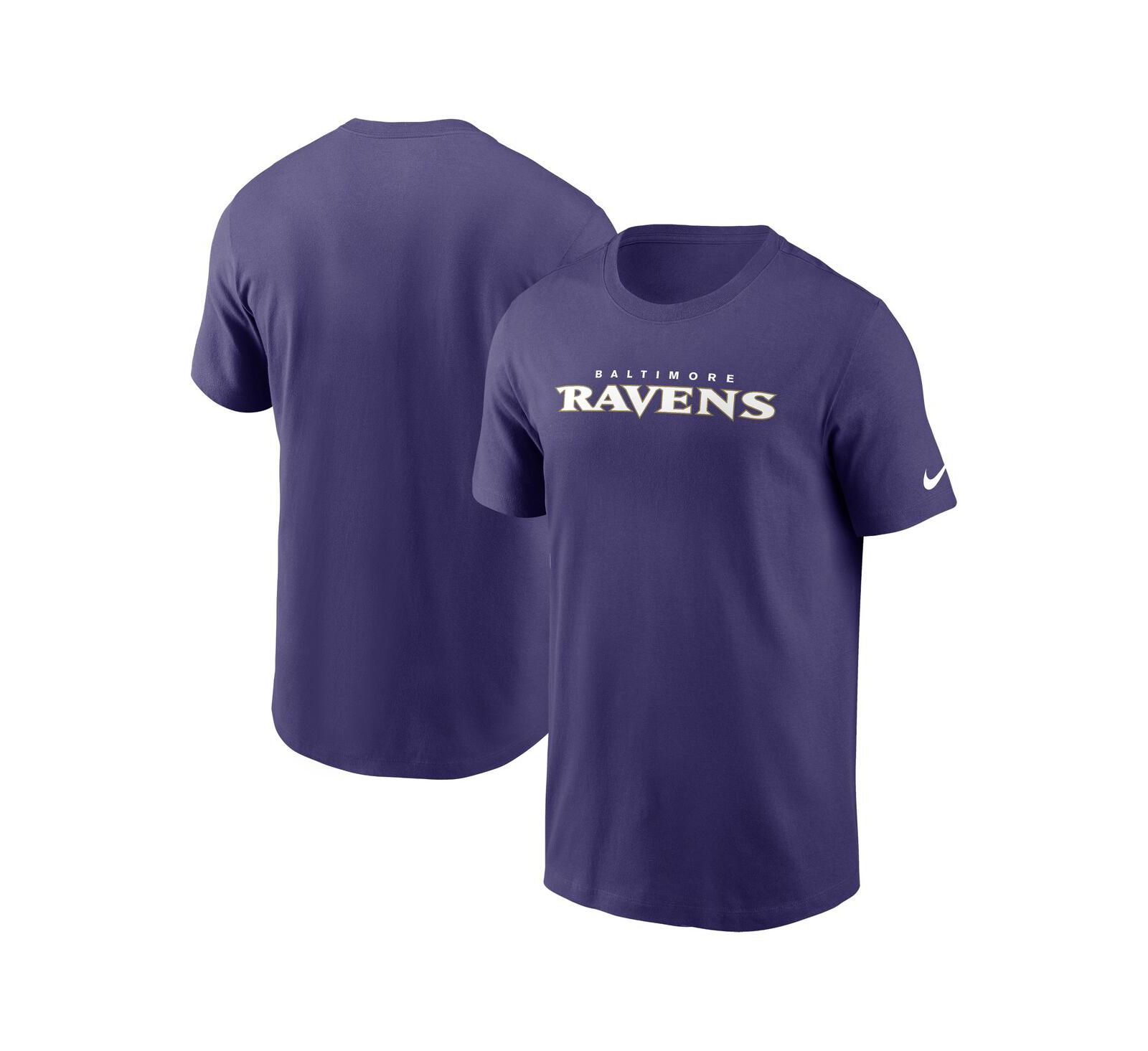 Мужская футболка Nike Purple Baltimore Ravens Primetime Wordmark Essential