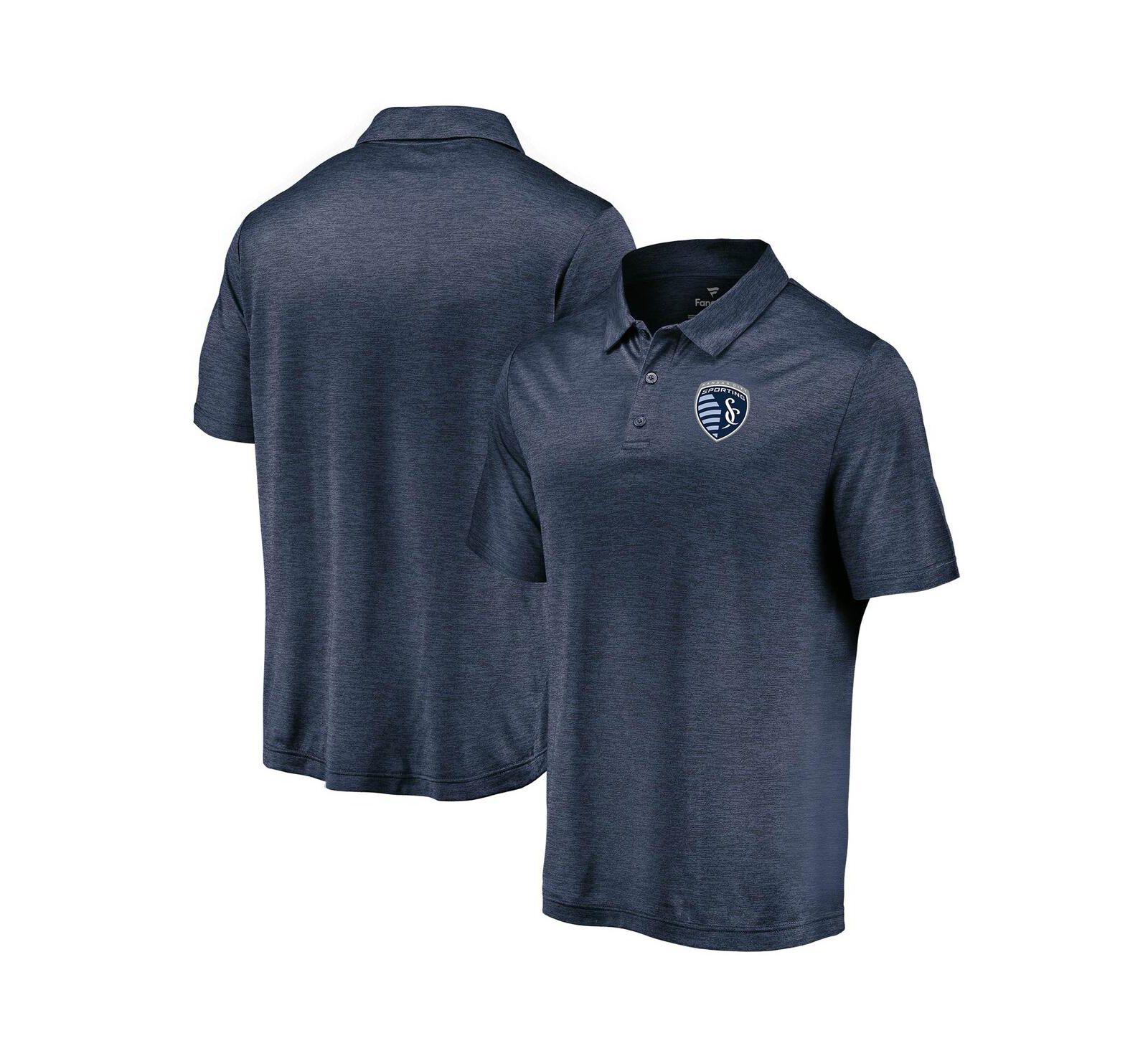 Мужская рубашка-поло Fanatics Navy Sporting Kansas City Poly Polo Shirt