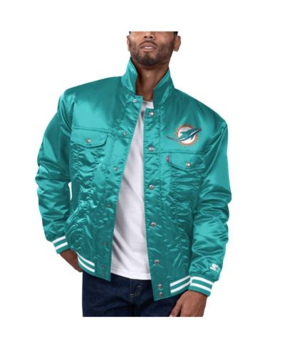 Куртка-тракер Levi's x Starter Men's Aqua Miami Dolphins Silver Tab