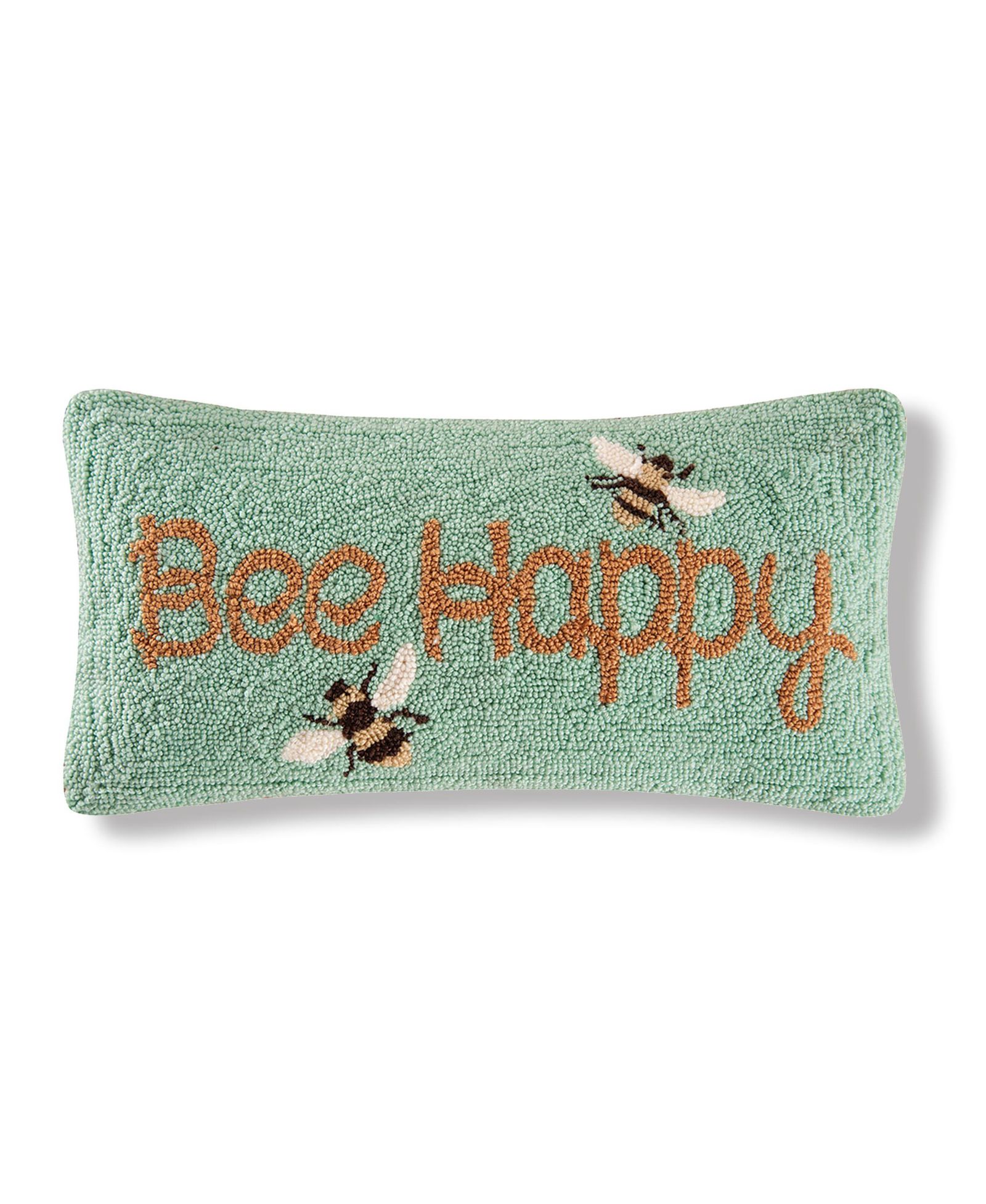 C&F Home Spring "Bee Happy" Bumble Bee Garden Hooked Mini Accent Pillow, 10" x 20"