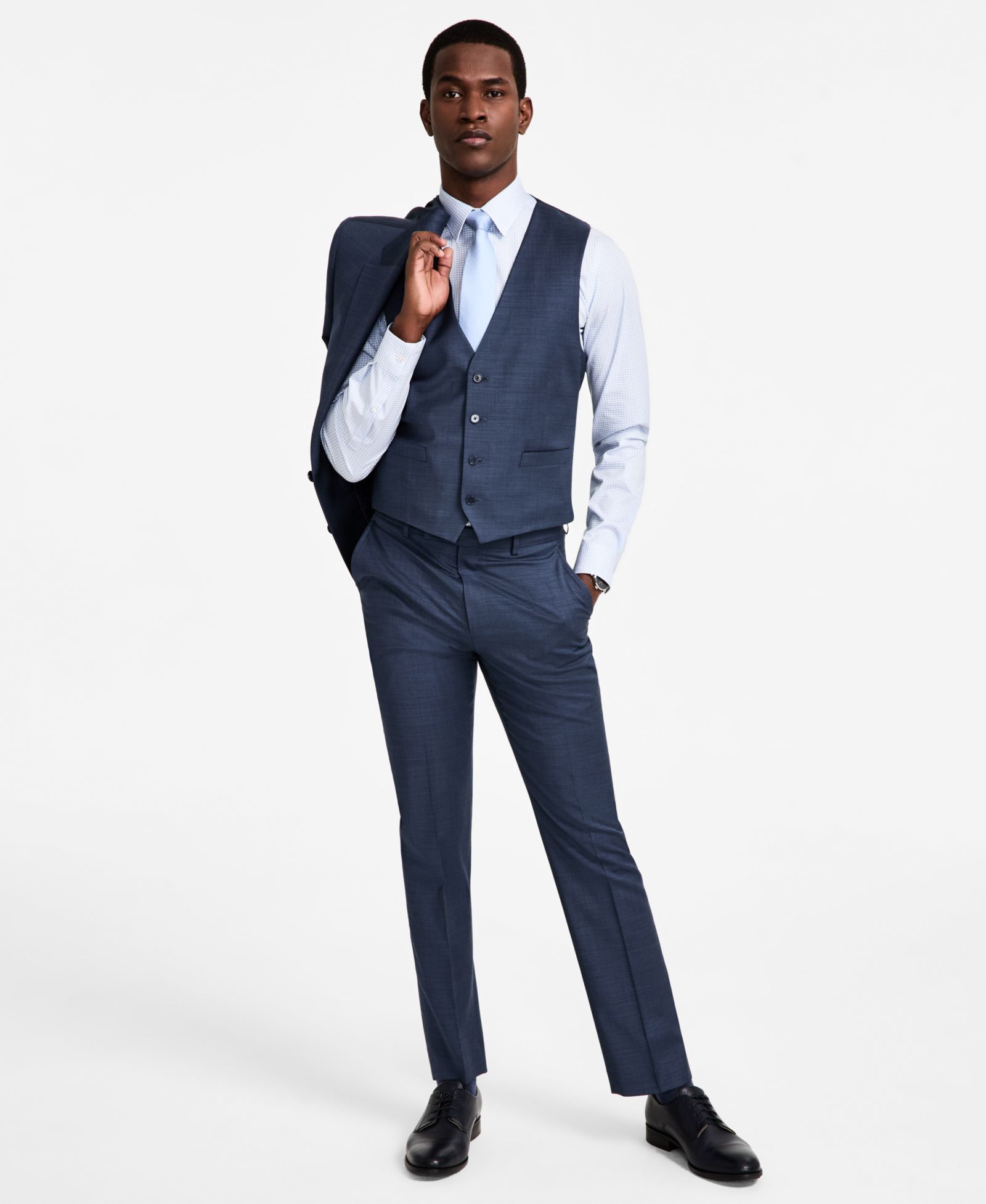 Calvin Klein Men's Slim-Fit Wool Blend Infinite Stretch Suit Vest