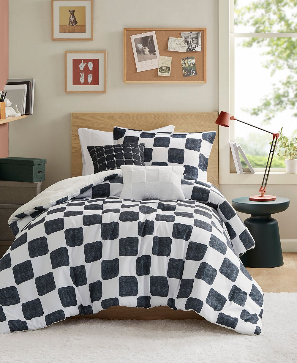 Комплект постельного белья Intelligent Design Miley Checkered 4-Pc. Comforter Set, Twin/Twin XL