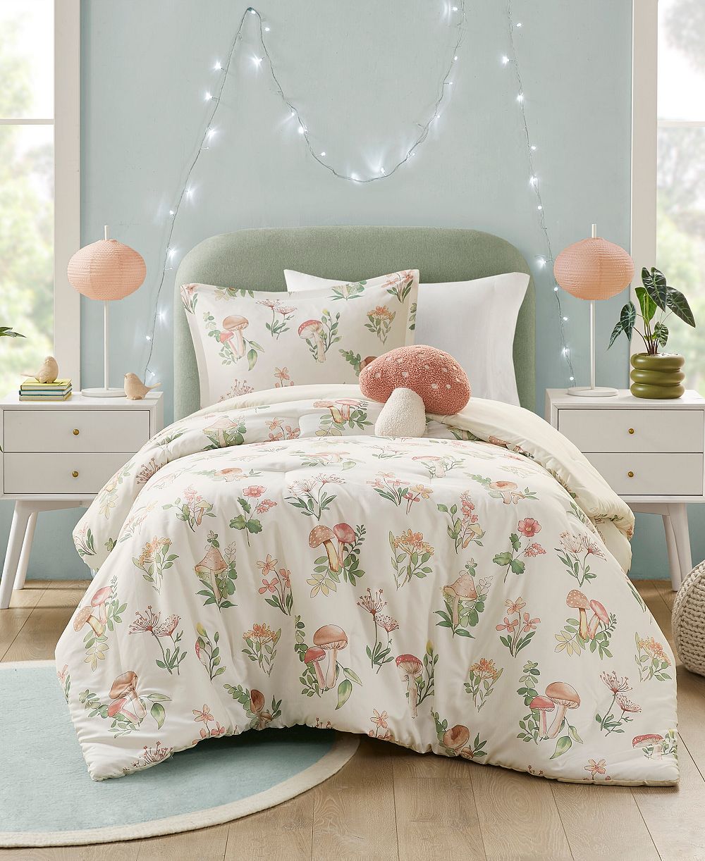 Intelligent Design Gwen Mushroom Garden Floral 3-Pc. Comforter Set, Twin/Twin XL