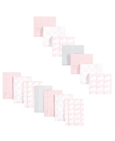 Hudson Baby 14-Piece Premium Cotton Flannel Set Burp Cloths & Receiving Wraps