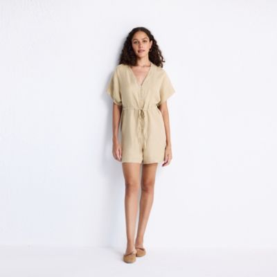 Reistor Women's V neck Drawstring Romper