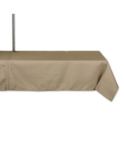 Design Imports Lattice Print Outdoor Tablecloth with Zipper,  60"x84 "