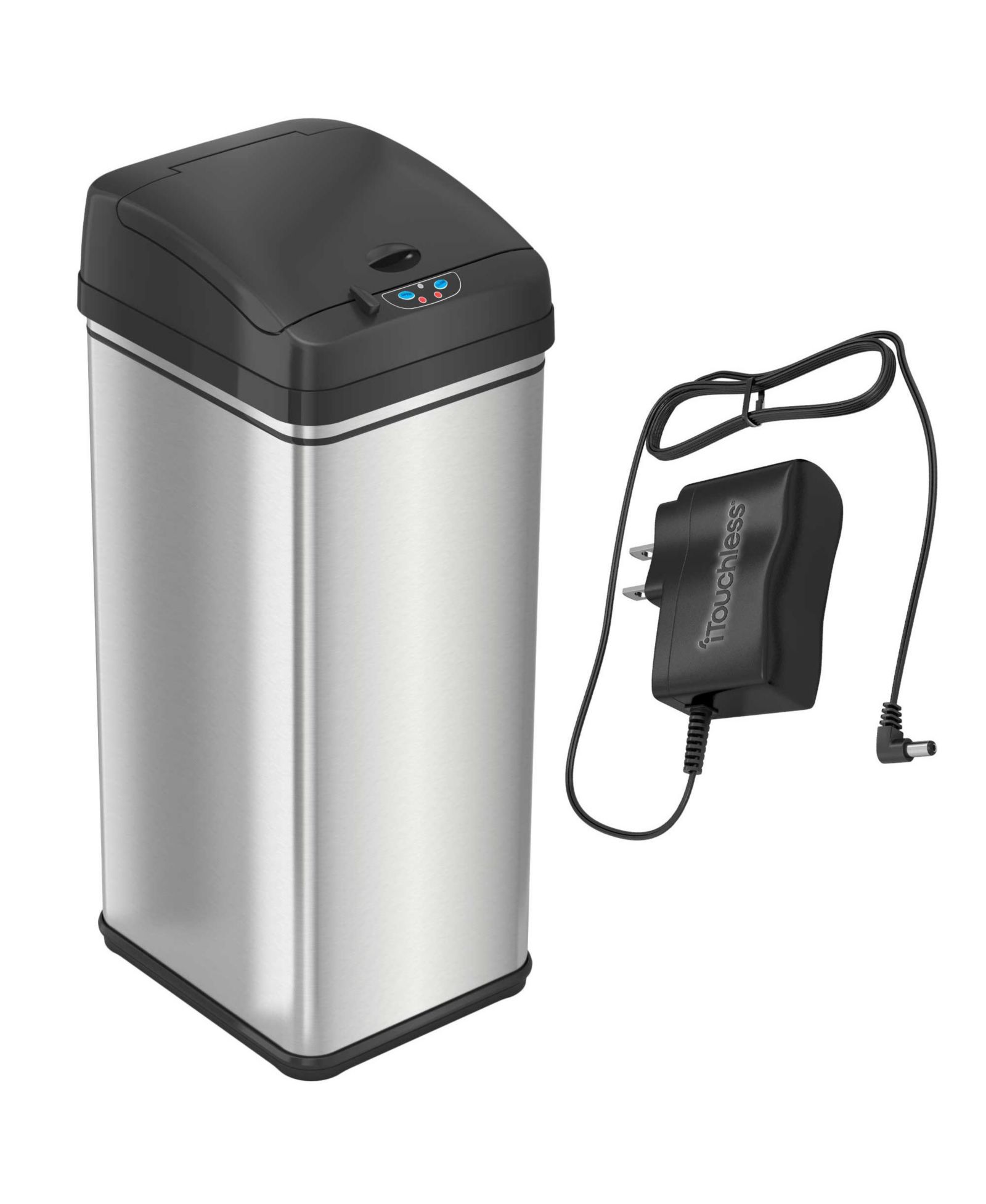 iTouchless 13 Gallon Stainless Steel Sensor Kitchen Trash Can with AbsorbX Odor Filter