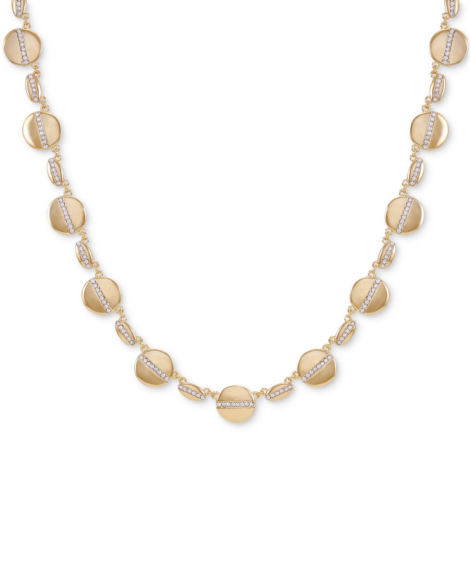 Колье Vince Camuto Gold-Tone Pavé Multi-Coin Statement, 18" + 2" extender