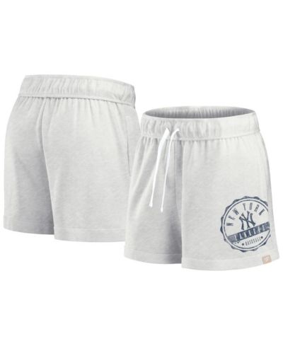 Fanatics женские оверсайз шорты Oatmeal New York Yankees Oversized Badge Lounge