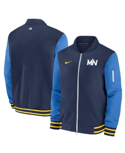 Nike Men's Navy Minnesota Twins 2024 City Connect Authentic Collection Game Time Full-Zip Bomber Jacket