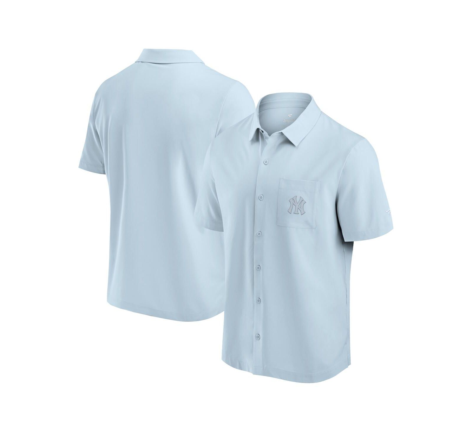 Fanatics Men's Light Blue New York Yankees Front Office Button-Up Shirt
