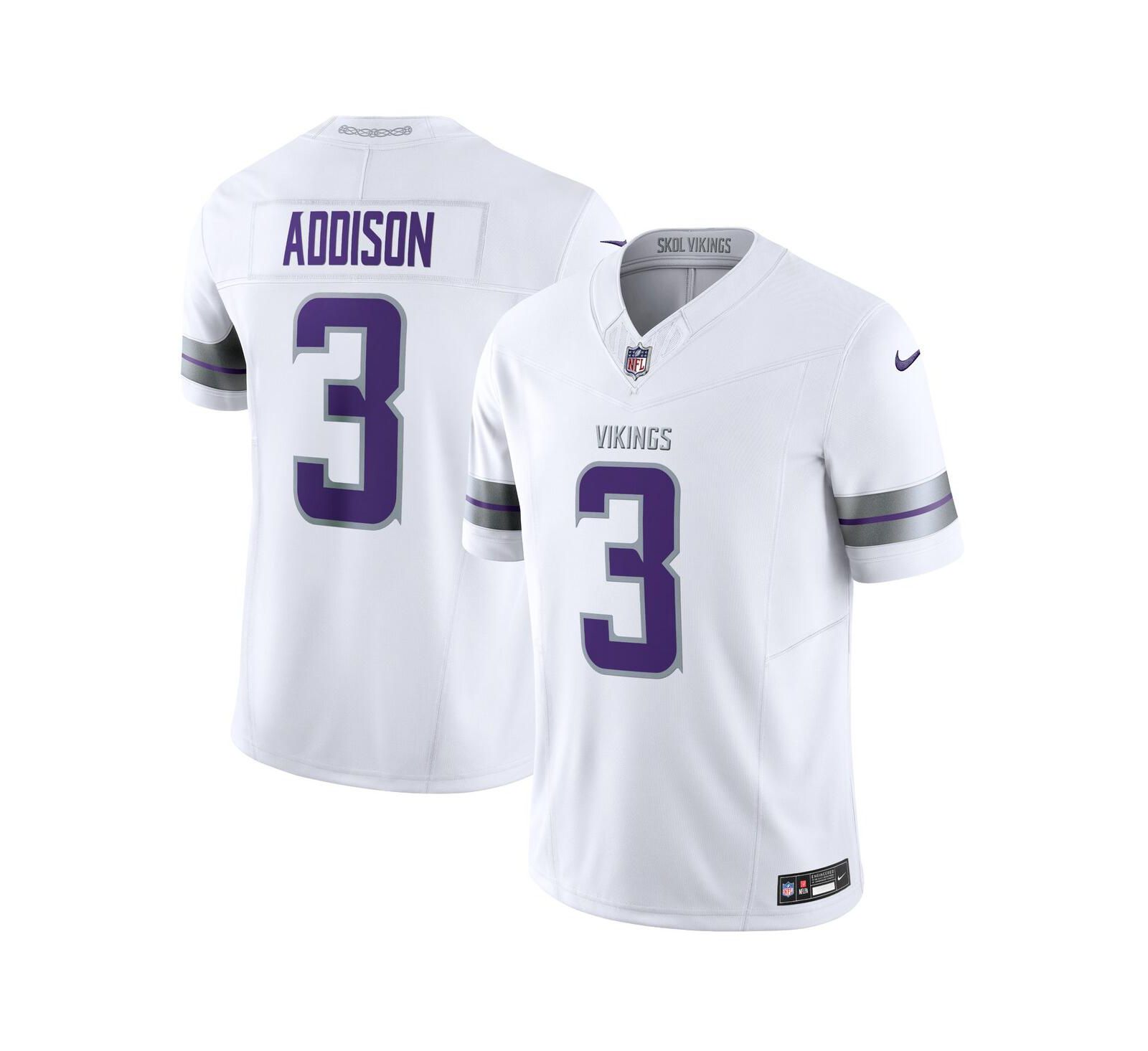 Джерси Nike Jordan Men's Addison White Minnesota Vikings Alternate Vapor F.U.S.E. Limited