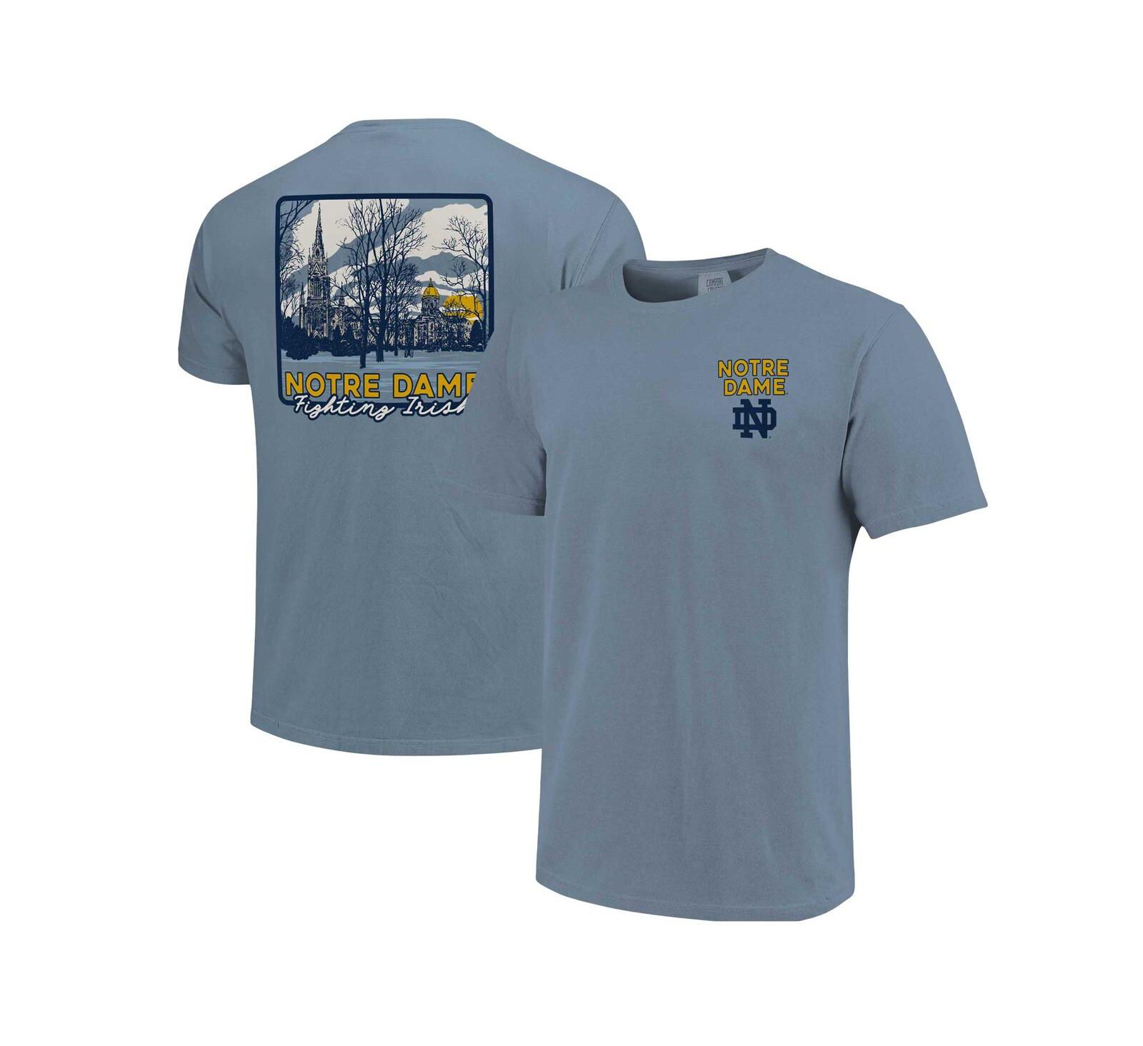 Футболка Image One Light Blue Notre Dame Fighting Irish Hyper Local Campus River для мужчин и женщин