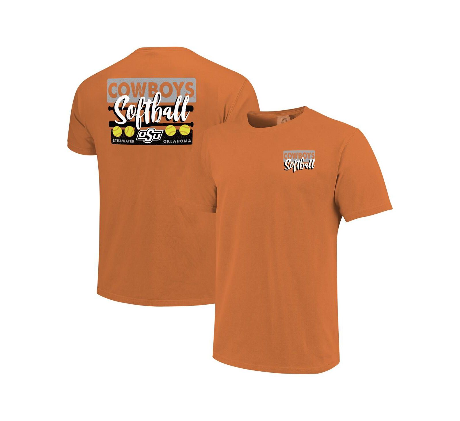 Image One Мужская и женская футболка Comfort Colors с принтом Oklahoma State Cowboys Gritty Softball Bats