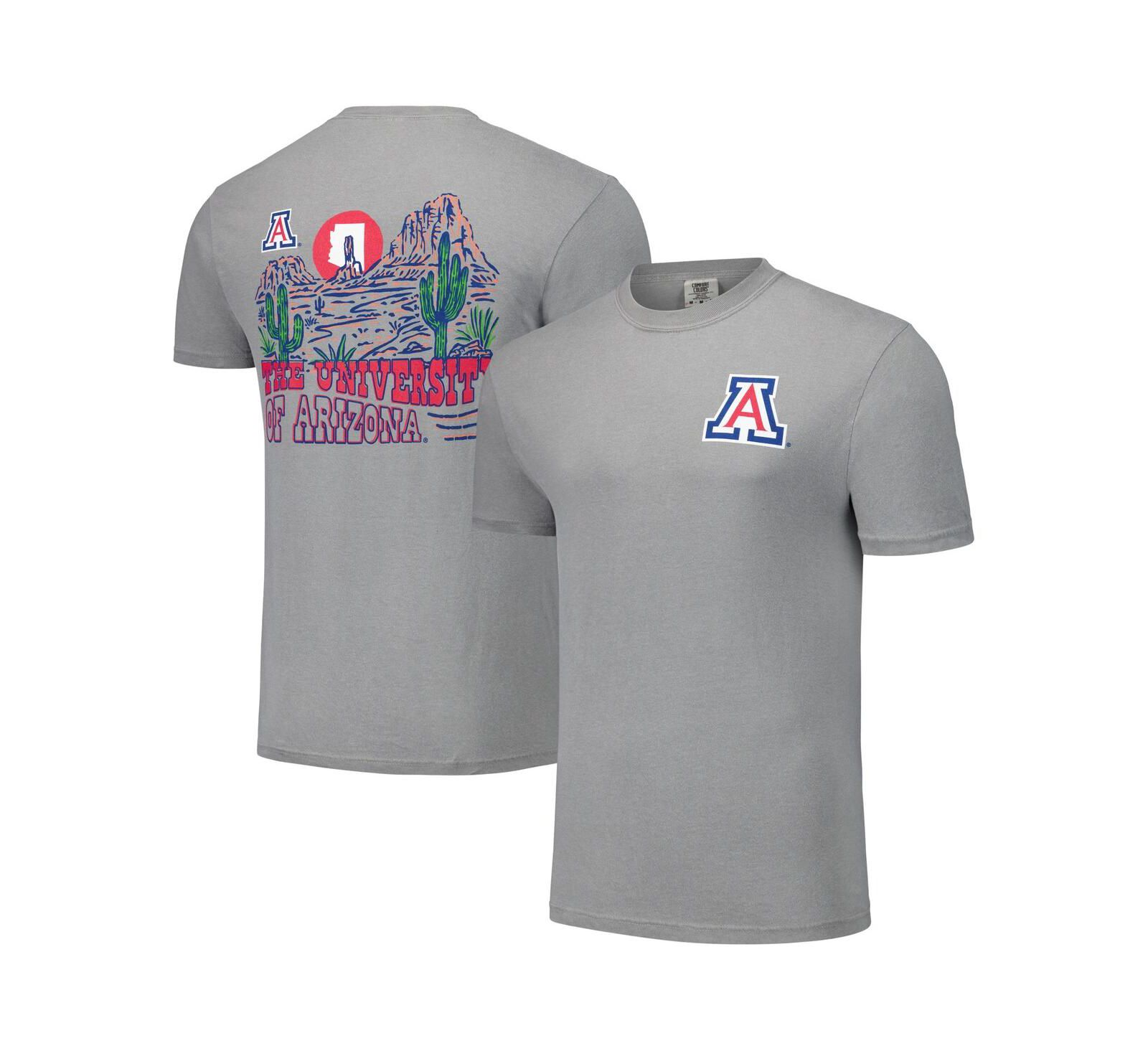 Футболка Image One Gray Arizona Wildcats Hyper Local Cactus Sketch Scene для мужчин и женщин