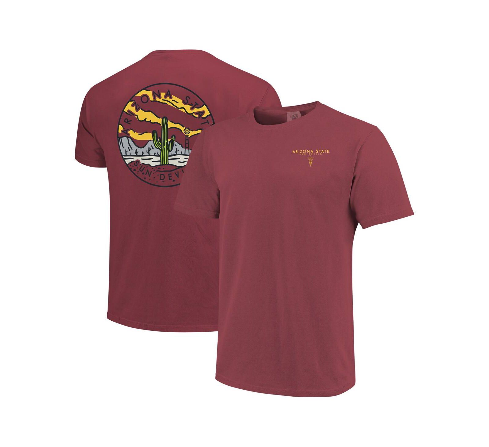 Image One Мужская и Женская футболка Arizona State Sun Devils Scenic Comfort Colors, бордовая