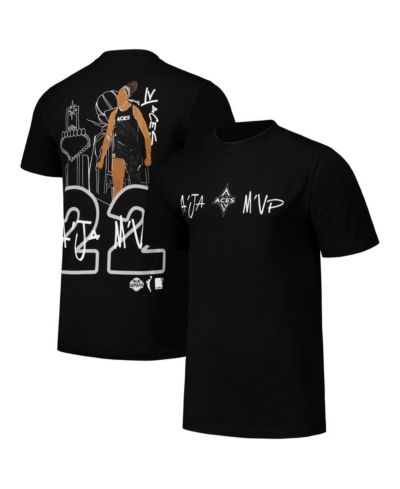 Round21 Men's and Women's round21 A'ja Wilson Black Las Vegas Aces Player Illustration T-Shirt