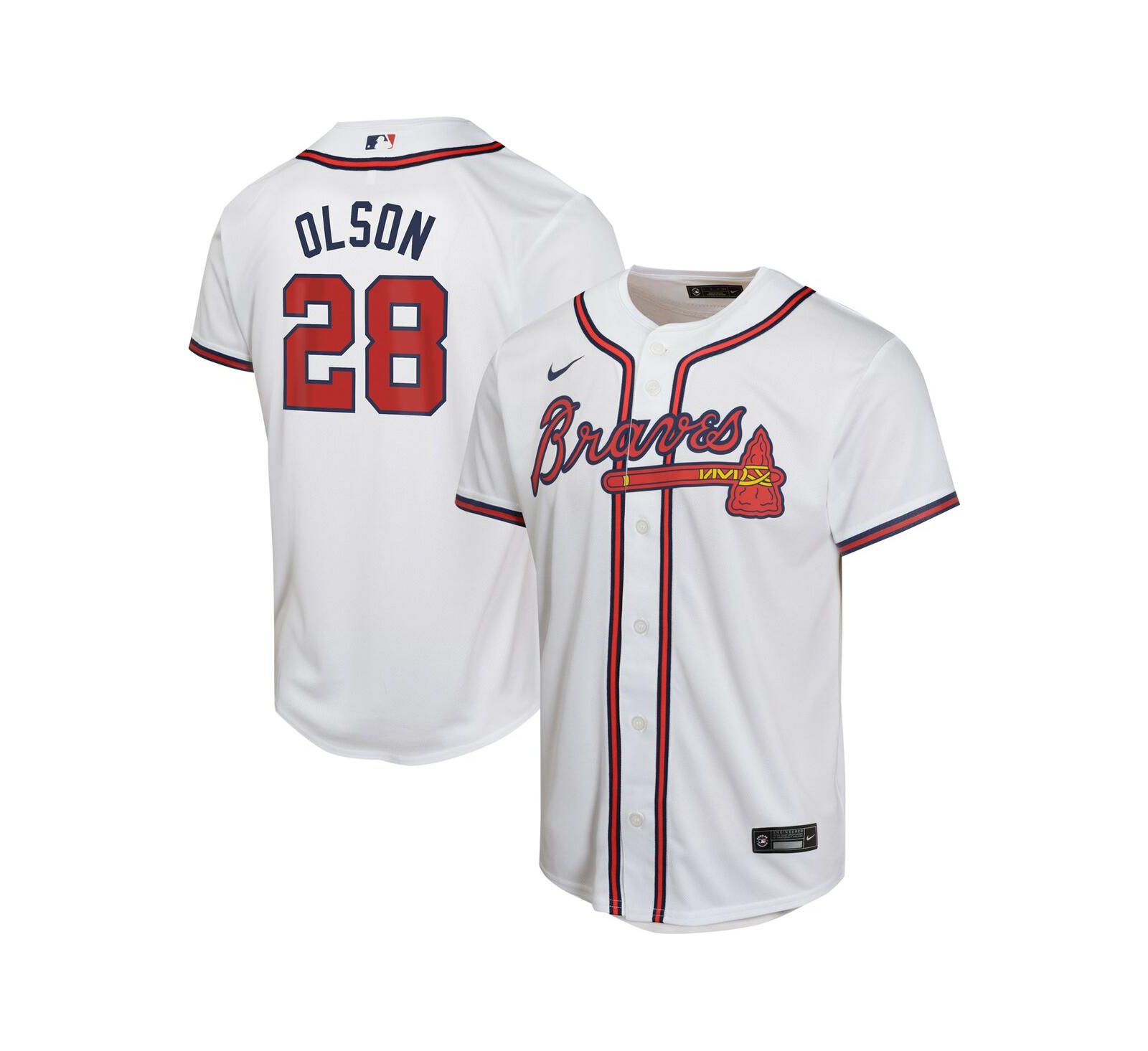Детская игровая джерси Nike Matt Olson White Atlanta Braves Home Game Player